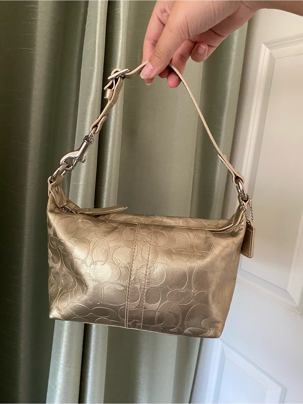 Coach Metallic Gold Signature Shoulder Bag